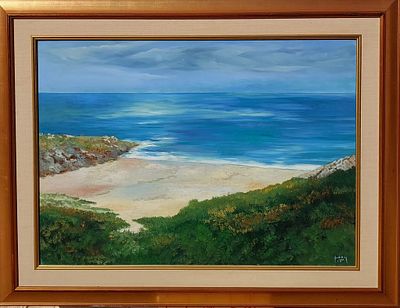 הדי קון - חוף ים. שמן על בד 100X72 חתום.