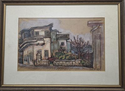 אריה אקשטיין - פנדה על נייר 30X48 ס"מ חתום .