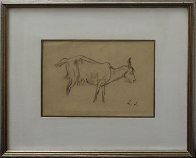 לודוויג שוורין - עז. רישום על נייר 17X23 חתום