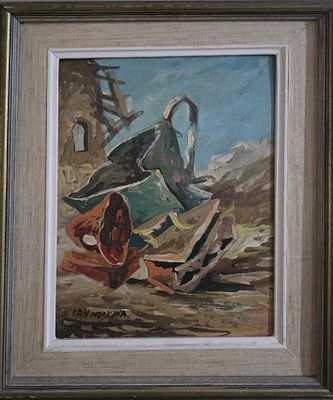 דן מוסקונה - שמן על בד 23X36 ס"מ חתום .