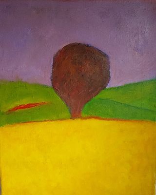 אסנת רייזמן - עץ בנוף. שמן על בד 40X50 חתום. שמן . אסנת רייזמן (Osnat Reisman) היא אמנית וציירת 