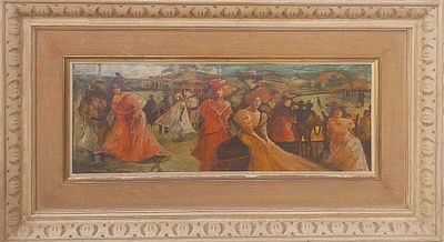 גרטי רובנשטיין - שמן על עץ 60X23 חתום.