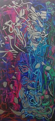 Ofer Cohen - ללא כותרת . שמן על בד 30X60 ס"מ חתום .הציורים של. Ofer Cohen. מאופיינים בקווי צבע 