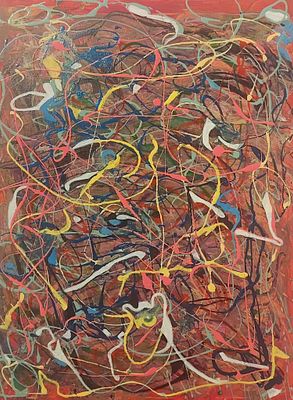 Ofer Cohen - ללא כותרת . שמן על בד 40X50 חתום . הציורים של. Ofer Cohen. מאופיינים בקווי צבע סבוכים 