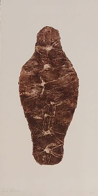 גד אולמן - ליטוגרפיה 35X75 חתום .