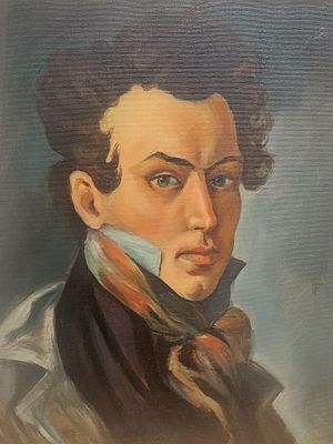 דימה - דמות גבר. שמן על בד 40X50 ס"מ חתום .