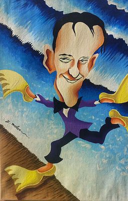 יובל מלר - שמן על בד 72X48 חתום. מלך הפופ ארט הישראלי בעל הסגנון הומוריסטי הייחודי העבודות של יובל 