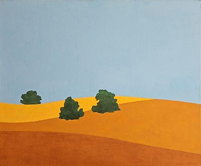 איצו רימר (נ. 1948) - אשלים. שמן על בד, 50x40 ס"מ, חתום, מתואר ומתוארך 2022. אודות איצו רימר: איצו 