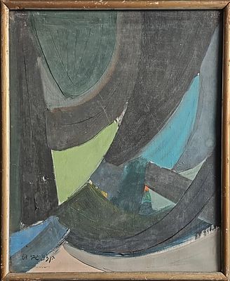 גבי בן זנו (נ. 1943) - ללא כותרת. שמן על בד, 32x26 ס"מ, חתום ומתוארך 1967. אודות גבי בן זנו: גבי 