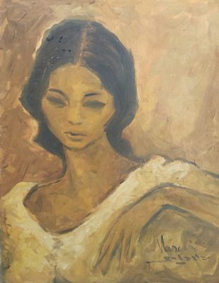 יהודה ורדי - אישה בצהוב. שמן על בד 50X70 חתום