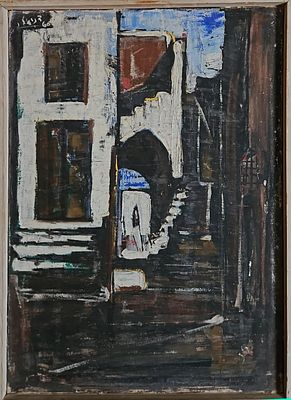 אמן לא מזוהה, חתום "דניאל" - סימטה. שמן על בד, 80x56 ס"מ, חתום "דניאל" ומתוארך 1960.