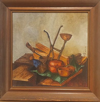 סמי זילכה - שמן על בד 30X30 חתום. 1975.