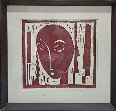 אמן לא מזוהה - ליטוגרפיה 30X30 ס"מ חתום .
