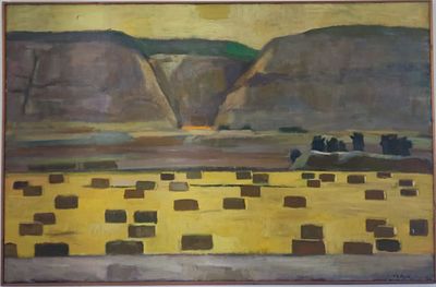 מיכאל קובנר, ישראלי, נולד ב-1948. - נוף העמק . שמן על בד 100X150 חתום לשאלות או מידע על ציור זה 