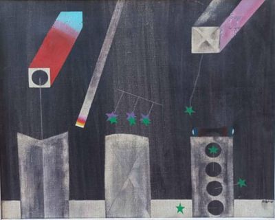 עודד פיינגרש - שמן על בד 60&times;50 חתום .