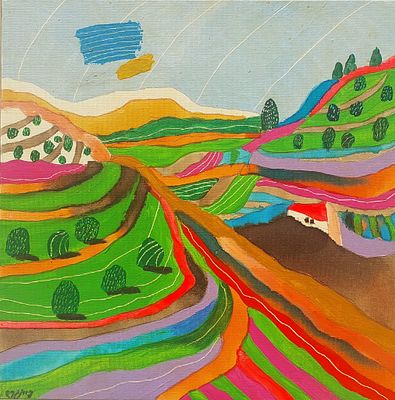 עודד פיינגרש - שמן על בד 30X30 חתום .