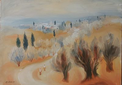 גלינה דטלוף מזין - Galina Datloof Mazin - שמן על בד 60X80 ס"מ חתום.