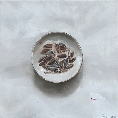 טליה תמיר - שמן על בד 25&times;25 ס"מ חתום,