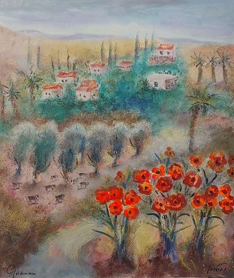 אלברט גולדמן - שמן על בד 100X80 ס"מ חתום .
