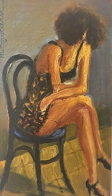 מרים קוג'וקרו - שמן על עץ 28X18 ס"מ חתום .