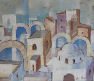 גלינה דטלוף מזין - שמן על בד 50X60 חתום