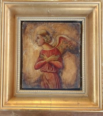 אמן לא מזהה - שמן על עץ 14X15 חתום. איקונה