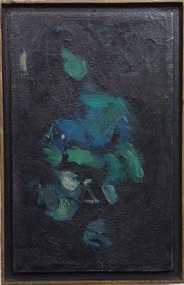 יהודה ורדי - דמות . שמן על בד 15X24 חתום