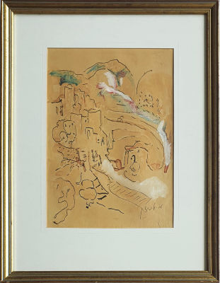 MORDECHAI LEVANON - Technique: Gouache and marker on paper Size: 36x26