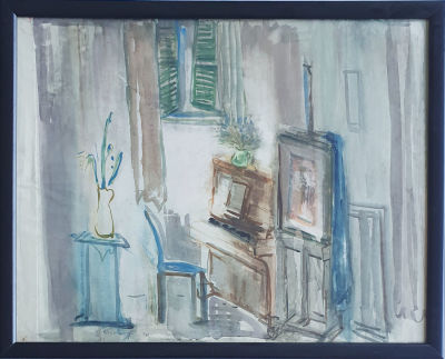 YOSEF KOSSONOGI - Technique: Watercolor on paper Size: 46X61 Date: 1946