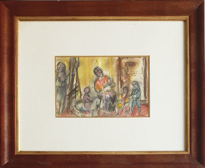 ITZCHAK FRENKEL FRENEL - Technique: Pastel on paper Size: 17x25