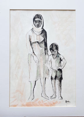 YEHUDA RODAN - Technique: Charcoal and acrylic on paper Size: 50x35