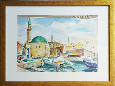 NAHUM GILBOA - Technique: Watercolor on paper Size: 44x61
