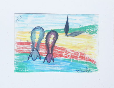MENASHE KADISHMAN - Technique: Pastel and charcoal on paper Size: 28x40