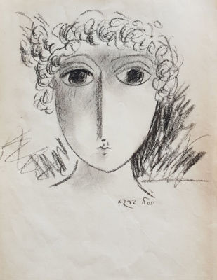 YOSL BERGNER - Technique: Charcoal on paper Size: 23X17