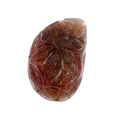 אבן טורמלין אדום נדירה, מלוטשת ומגולפת , 31 קראט ,טבעית מכספת באחריות מלאה