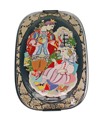 עבודת פורצלן וזכוכית יפהפיה מצויירת ביד באריזה מקורית מהדורה מוגבלת ניתנת לתליה 