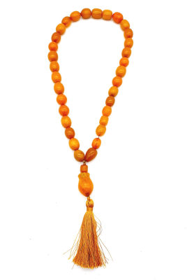 מסבחה חרוזי בקלית ישנה , בטר סקווטש , אורך 40 כולל גדיל , גודל חרוז ממוצע 1.5 , משקל 