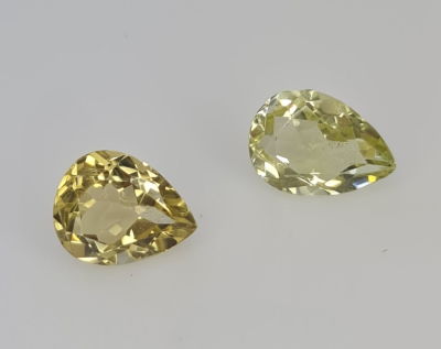 זוג אבני סיטרין לימוני, 17.2 קראט, מלוטשות סופר AAA, טבעיות מהכספת באחריות מלאה 