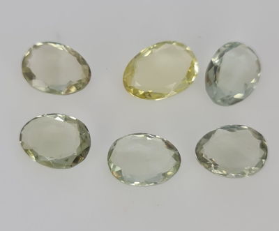 לוט 6 אבני אמטיסט ירוק, 46.7 קראט, מלוטשות סופר AAA, שקופות לחלוטין, טבעיות מהכספת 