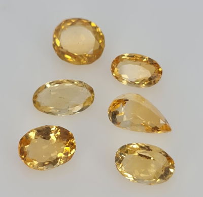 לוט 6 אבני סיטרין, 23.4 קראט, מלוטשות סופר AAA, צבע נפלא, נהדרות לתיכשוט, טבעיות 