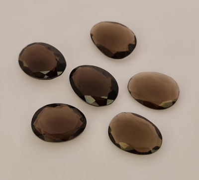 לוט 6 אבני סמוקי טופז, 5 קראט, מלוטשות סופר AAA, טבעיות מהכספת באחריות מלאה