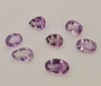 לוט 7 אבני אמטיסט, 36.6 קראט, צבע נפלא, נהדרות לתיכשוט, טבעיות מהכספת באחריות 