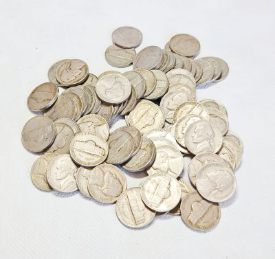 לוט 88 מטבעות 5 סנט ג'ורג וושינגטון שנות ה 40 ו 50