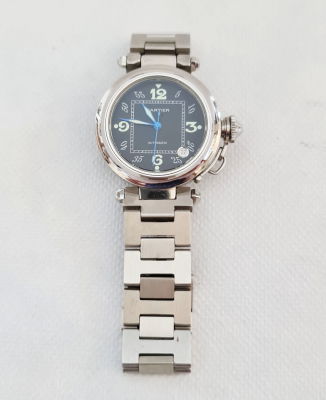 שעון חתום CARTIER , מנגנון אוטומטי, קוטר 37 , במצב עבודה , ללא אחריות למקוריות 