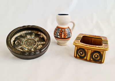 לוט 3 כלי לפיד:אגרטל גובה 14 ,2 מאפרות קוטר 16 ו 13