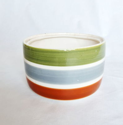 כלי קרמיקה לפיד , 3 צבעים דוגמא מיוחדת , גובה 9 ,קוטר 15