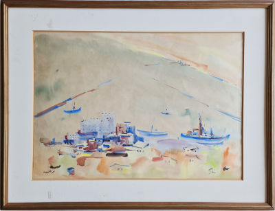 MORDECHAI AVNIEL - Technique: Watercolor on paper Size: 50x70