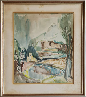 YOSEF KOSSONOGI - Technique: Watercolor on paper Size: 55X43 Date: 1951