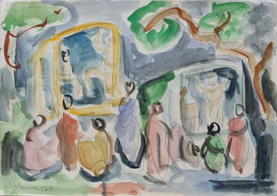 SHIMSHON HOLZMAN - Technique: Watercolor on paper Size: 50x70