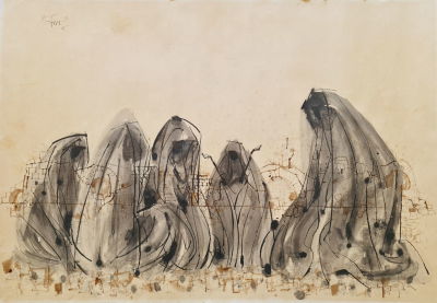 SHMUEL KATZ - Technique: Ink and water on paper Size: 70x100 Date: 1963